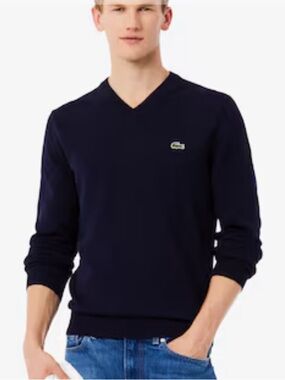 Lacoste Men's Cotton V-Neck Sweater size 7